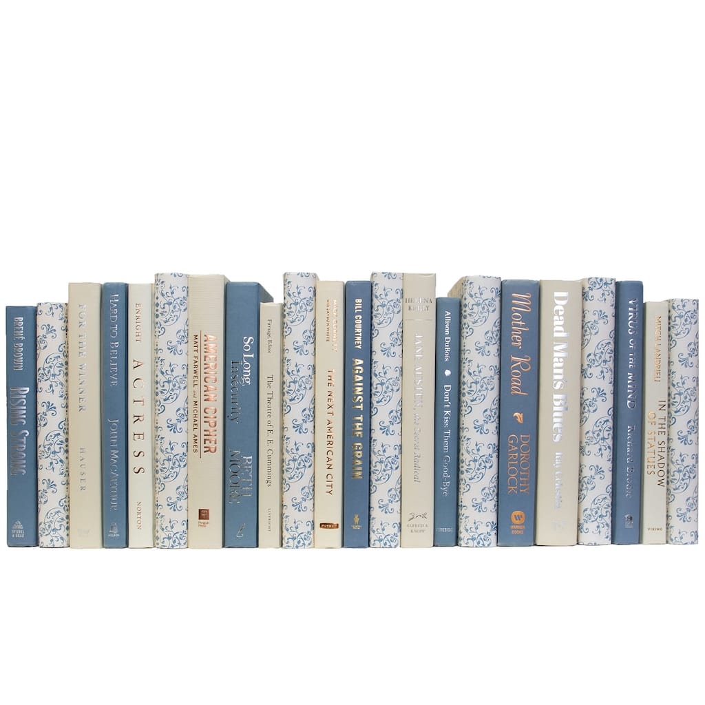 Books Blue Decorative Accessories: Cerulean Cream Mixed Media Color By The Foot