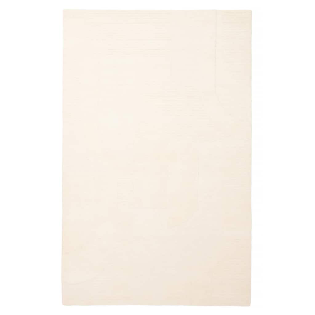 ECARPETGALLERY Hand Tufted Timeless Cream Wool Rug - 5'0 x 8'0