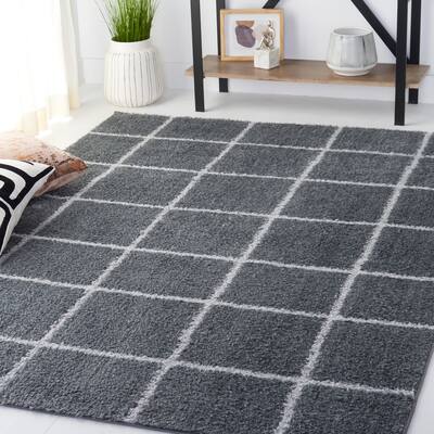 SAFAVIEH Norway Shag Hely Checkered Grid Rug
