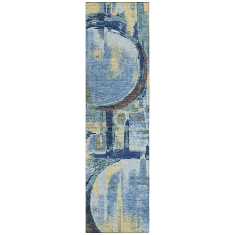 Machine Washable Indoor/ Outdoor Modern Erie Chantille Rug