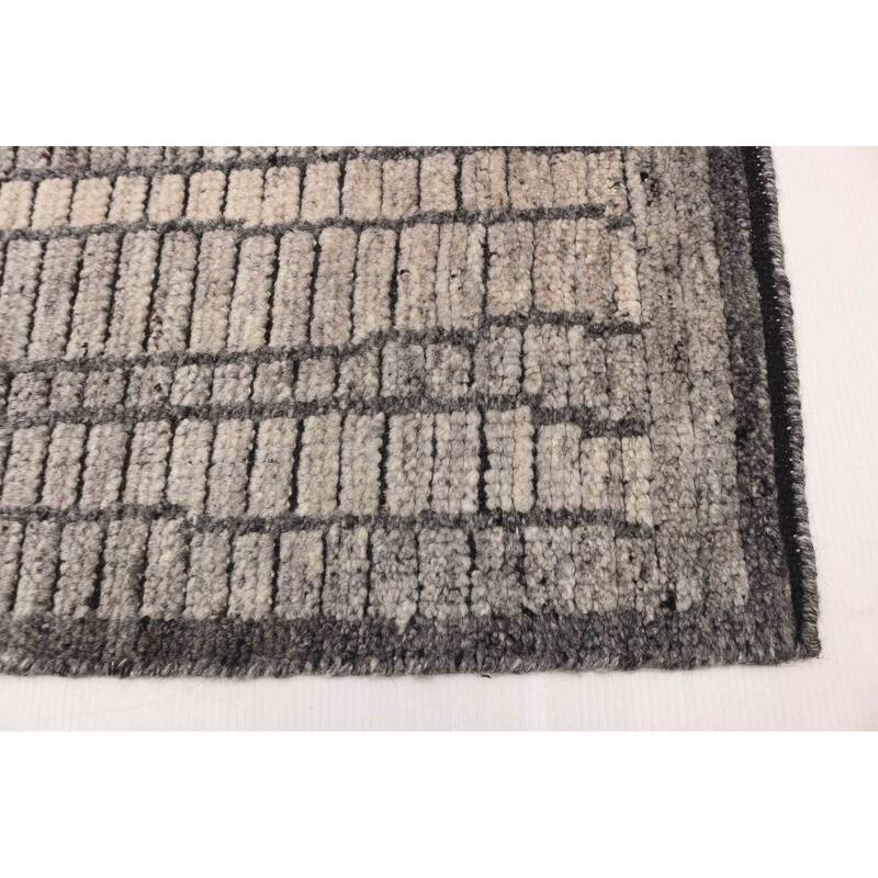 ECARPETGALLERY Hand-knotted Tangier Grey Wool Rug - 5'2 x 7'6