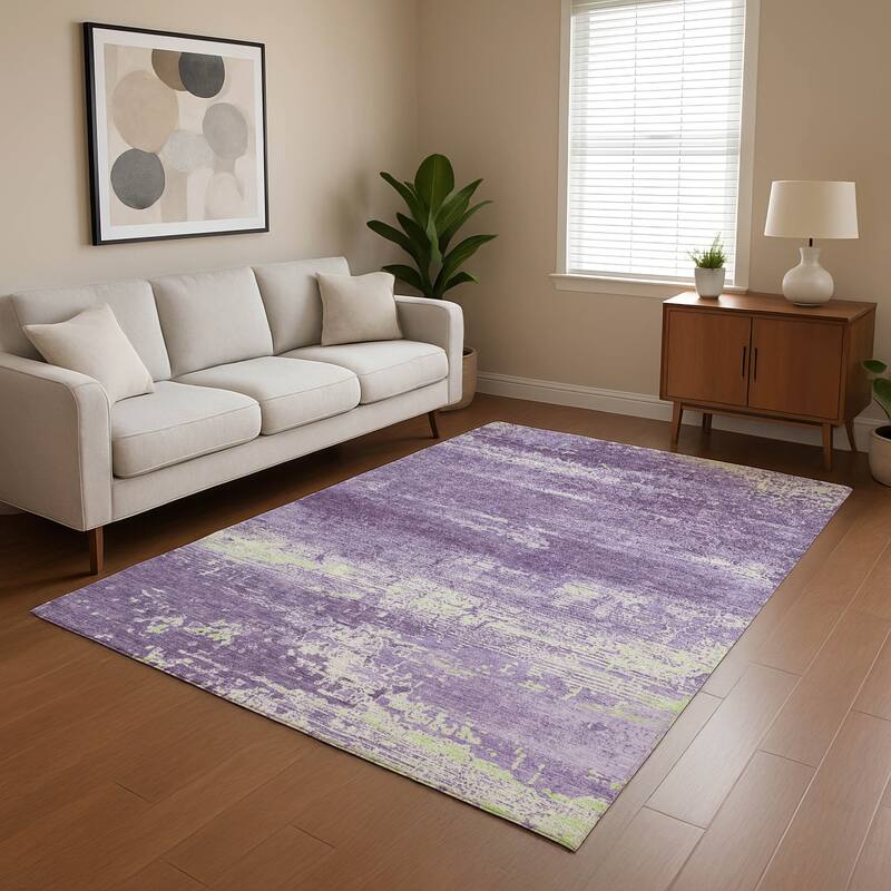 Premium Washable Super Soft Abstract Ombre Mayfield Rug - Purple - 5' x 7'6"
