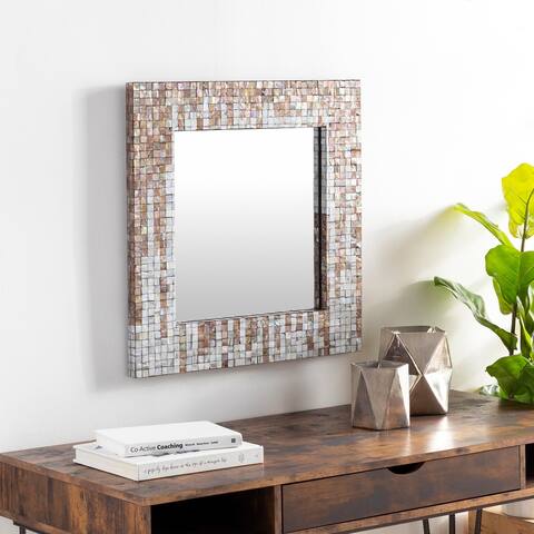 Meina Mother of Pearl Inlaid Wall Mirror (23.6 x 23.6) - 23.6" x 23.6"