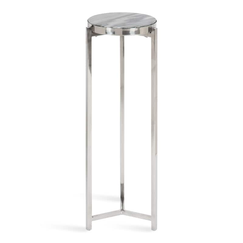Kate and Laurel Aguilar Glam Drink Table - 9x9x23 - Silver/Gray