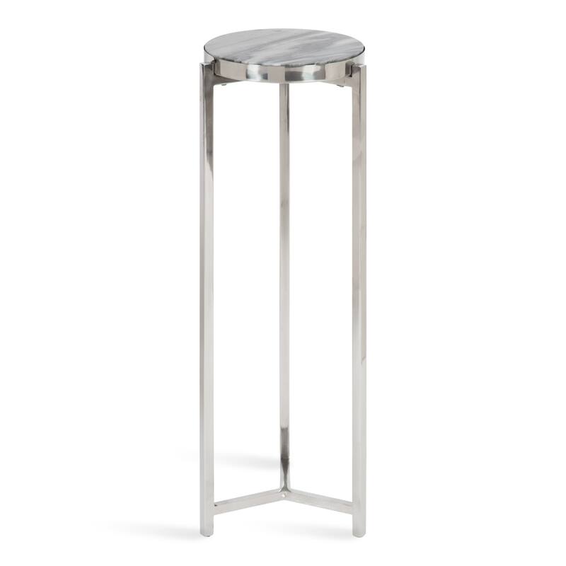Kate and Laurel Aguilar Glam Drink Table - Silver/Gray