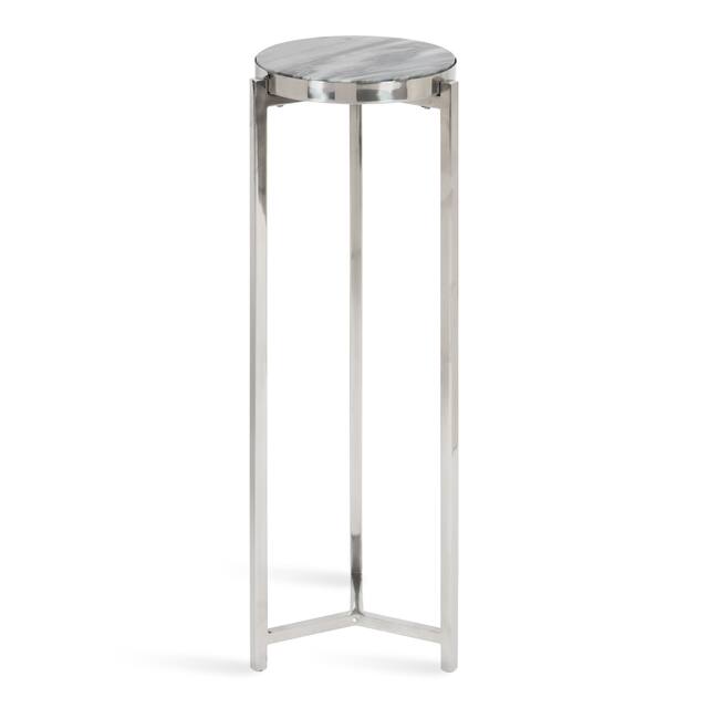 Kate and Laurel Aguilar Glam Drink Table - 8x8x23 - Silver/Gray