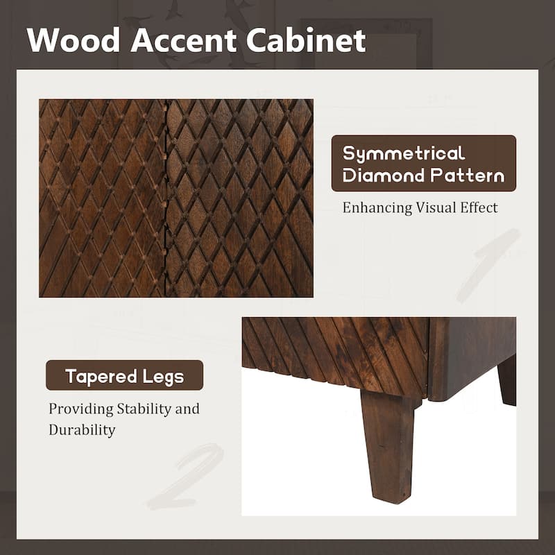 Charming Rustic Mango Wood Cabinet with Versatile Storage