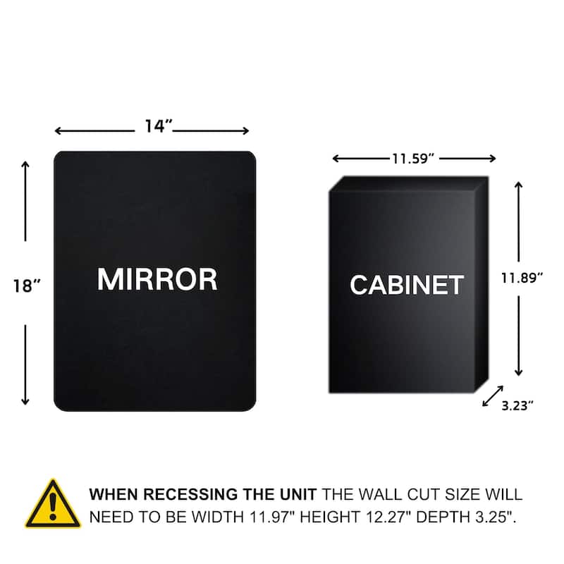 TEHOME WH Recessed Framed Medicine Cabinet with Mirror and Adjustable Shelves
