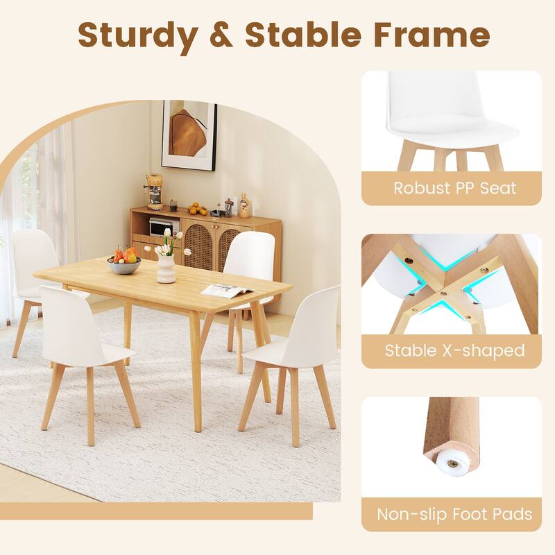 Gymax Modern Dining Chairs Set of 4 Armless Kitchen Chairs 330 LBS