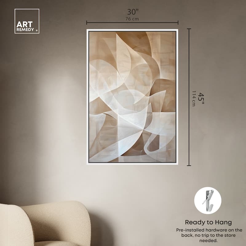 Art Remedy Scattered Thoughts Framed Abstract Shapes 1 Piece Canvas Wall Art