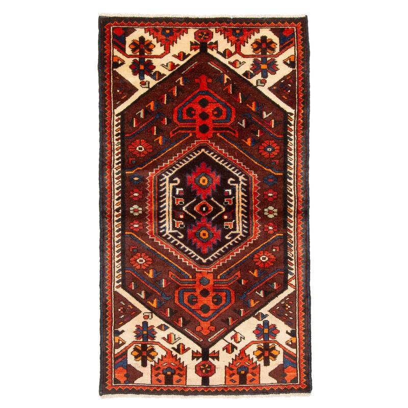 ECARPETGALLERY Hand-knotted Konya Anatolian Dark Brown Wool Rug - 3'3 x 5'9