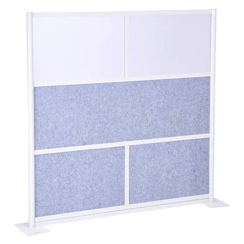 Office Divider Privacy Panel 70"x70" with Frosted Windows - 70 x 11.8 x 70 in