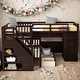 preview thumbnail 2 of 10, 3 IN 1Twin-Twin over Full L-Shaped Bunk Bed With 3 Drawers, Portable Desk and Wardrobe