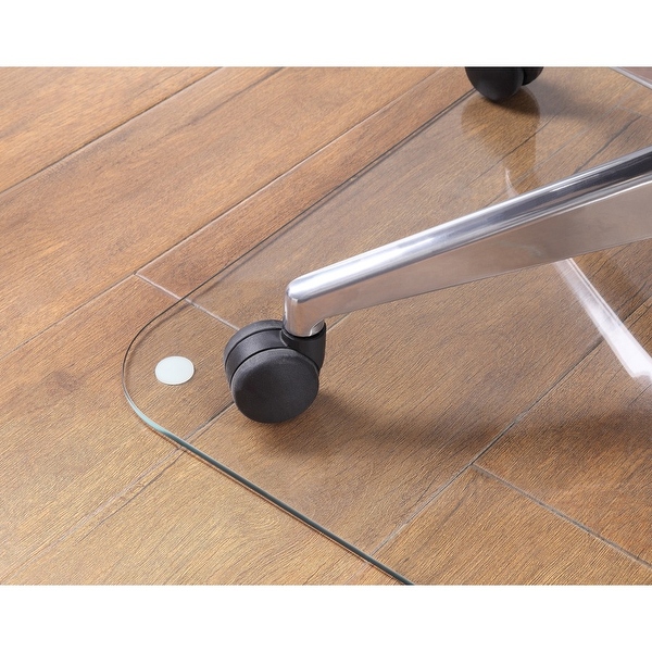 Tempered glass chair deals mat with lip