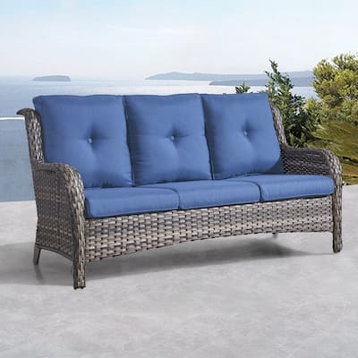 Gymojoy Outdoor Wicker 3 Seater Sofa Patio Sofa Set