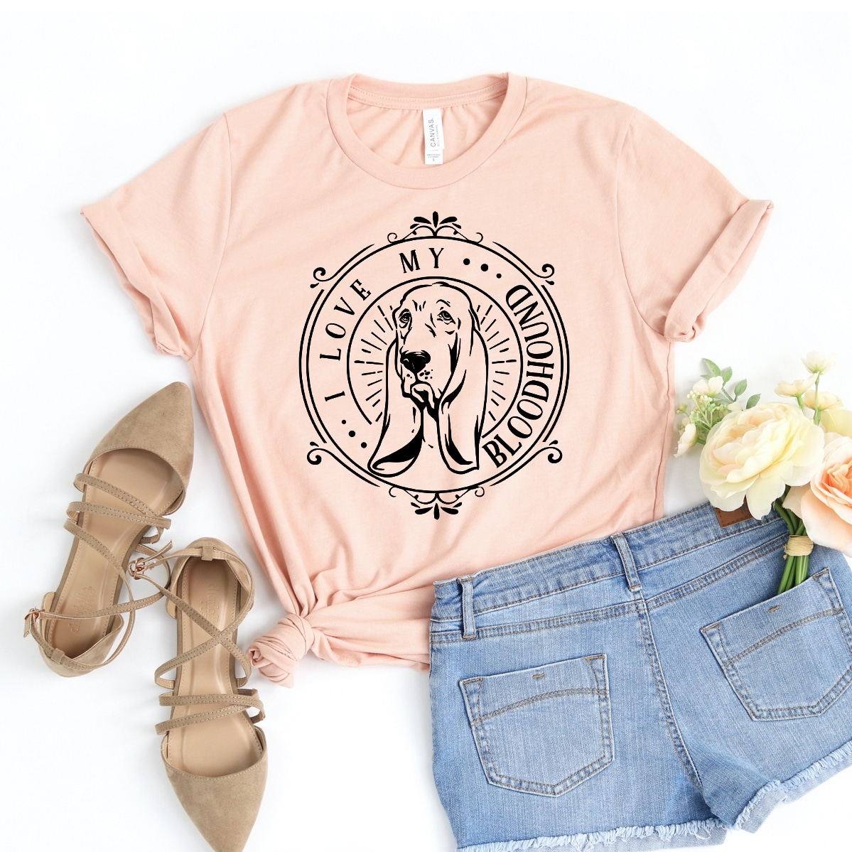 I Love My Bloodhound T-Shirt, Dog Mom Shirt, Women's Fur Mama Tee, Gift For Her, Animal Lover Tshirt, Paw Rescuer Top,