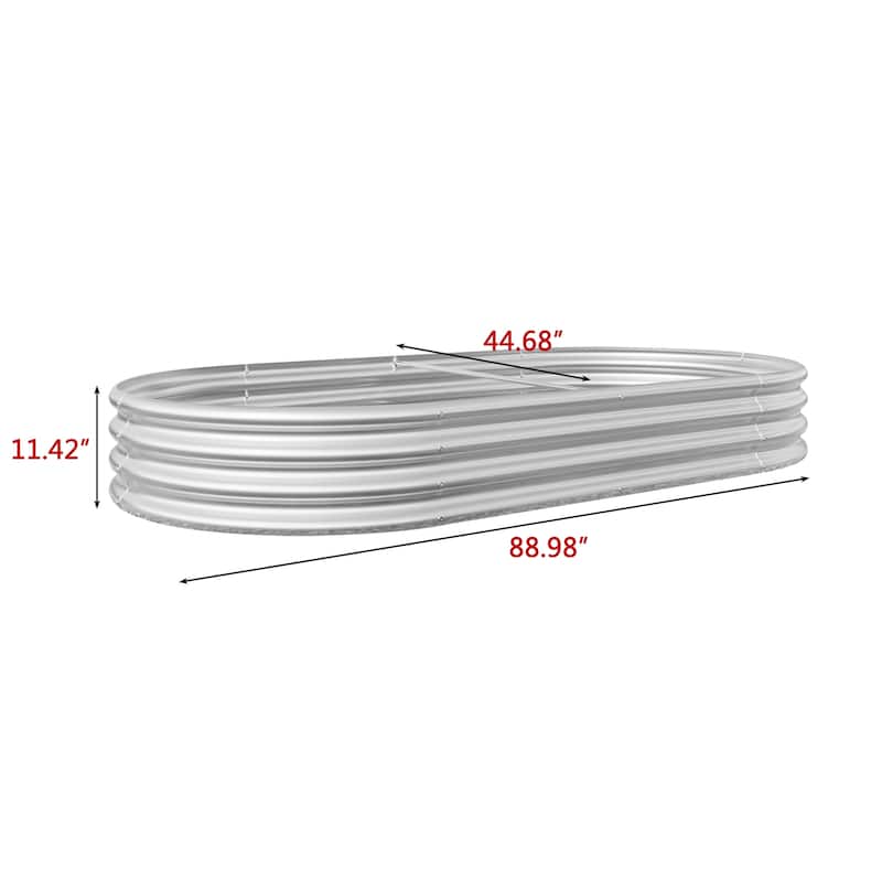 Raised Garden Bed Outdoor, Oval Large Metal Raised Planter Bed