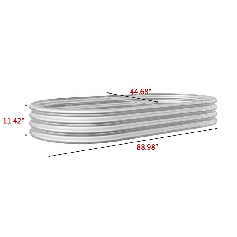 Raised Garden Bed Outdoor Silver