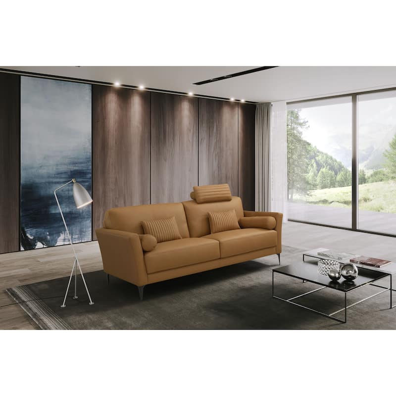 Cassis Loveseat with Metal Leg - Saddle Tan