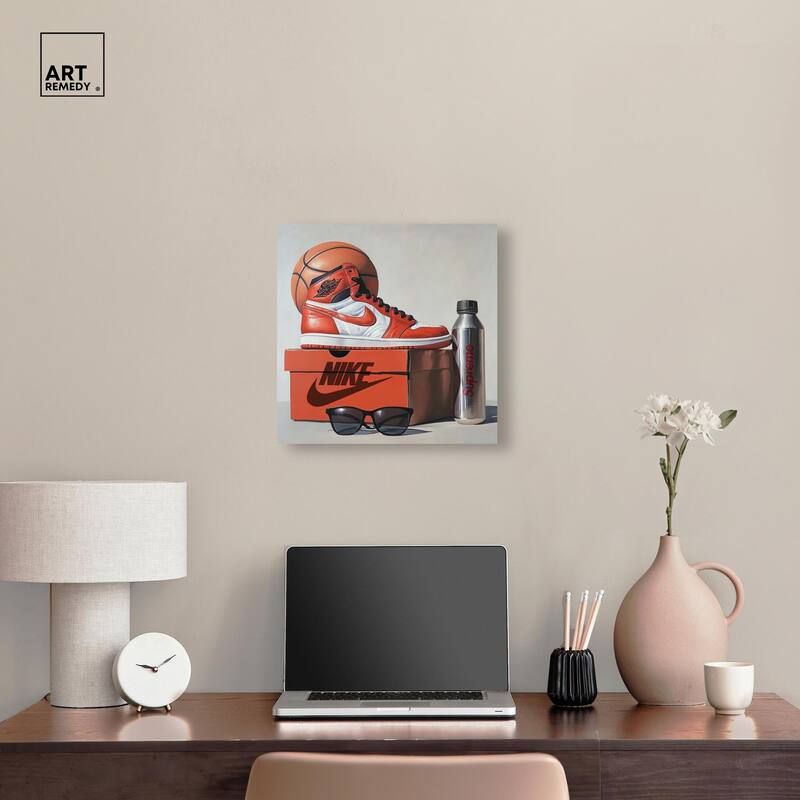 Basketball Practice Canvas by Art Remedy, Gallery Wrapped