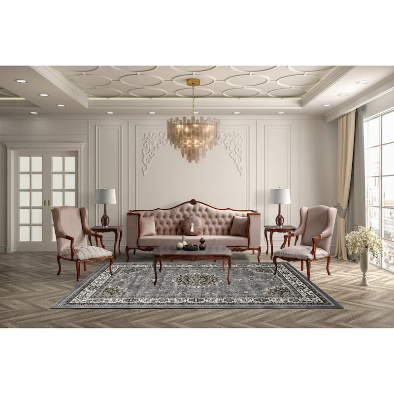 Master Collection Floral Transitional Area Rug