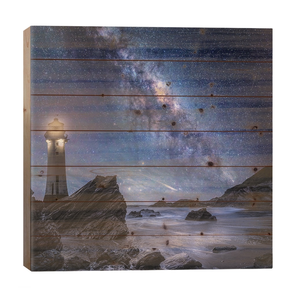 Milkyway Rocks Print On Wood by Brent Shavnore - Multi-Color