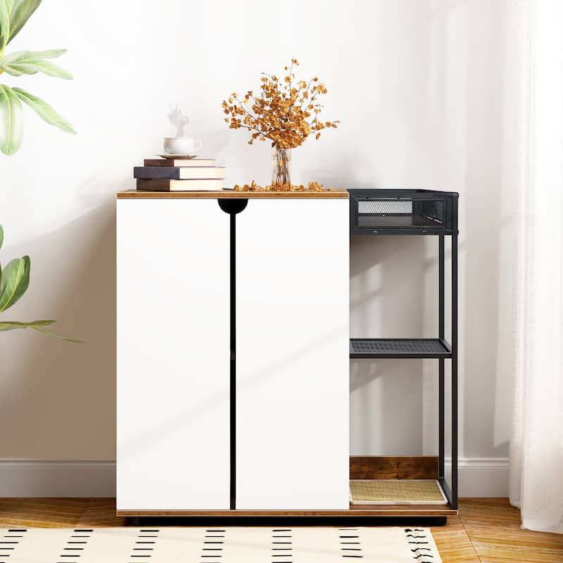 Anmytek Cat Litter Box Furniture Cabinet Enclosure for 2 Cats