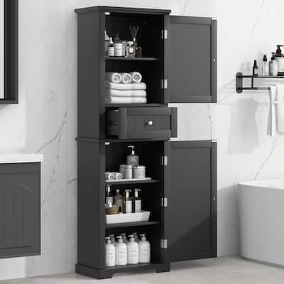 Versatile Freestanding Bathroom Cabinet with Multiple Features for Storage