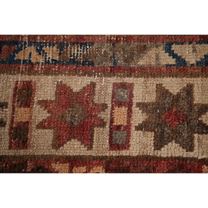Distressed Bakhtiari Persian Antique Area Rug Handmade Wool Carpet - 5'2" x 11'0"