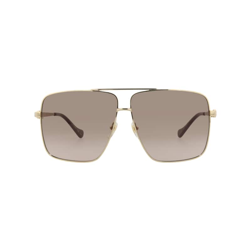 Gucci Aviator-Frame Metal Sunglasses - Gold Gold Brown - Gold - Brown Lens