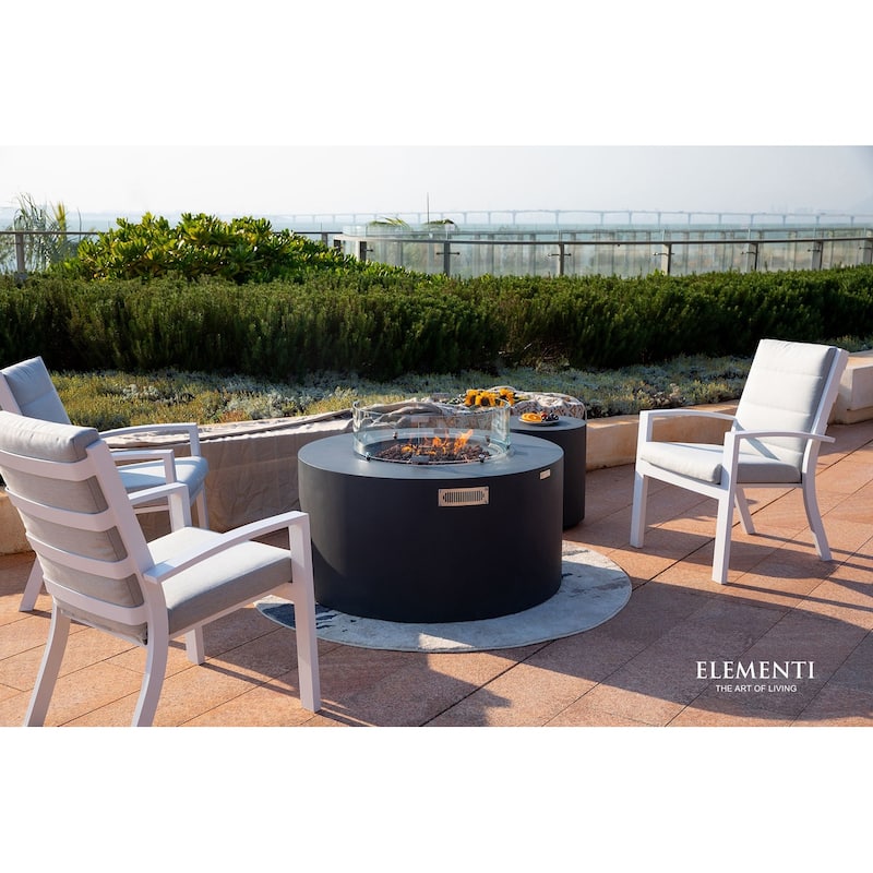 Elementi Pacaya 45,000 BTU Concrete Propane Fire Table with Built-In Propane Tank Storage - 43" x 43"
