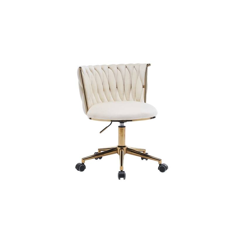 Modern/Luxury Upholstered Adjustable Swivel Office Chair with Wheels