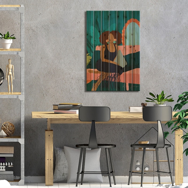On My Couch Print On Wood by Reyna Noriega - Multi-Color