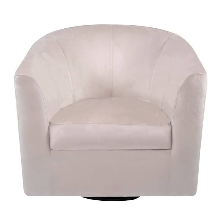 Ariana 360 Degree Swivel Barrel Chairs, swivel accent chairs for living room with armrest, bucket chairs for Home