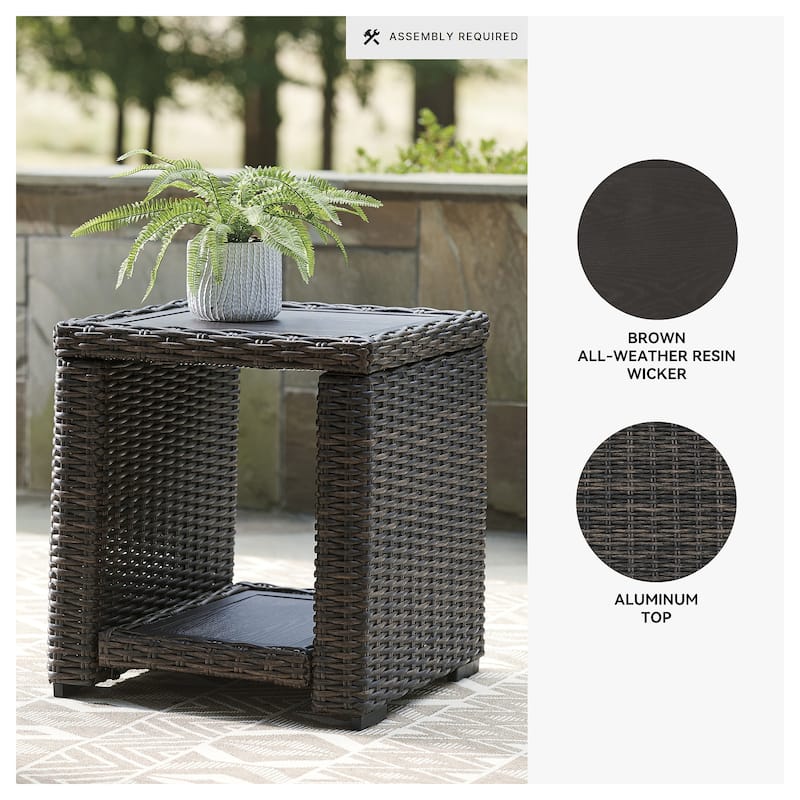 Signature Design by Ashley Grasson Lane Brown Square End Table
