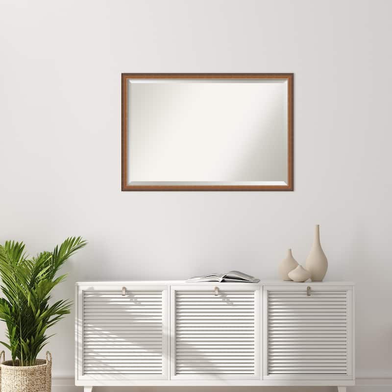 Two Tone Beveled Wood Framed Wall Mirror