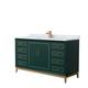 Option Green, Bronze Trim, Carrara Marble Top