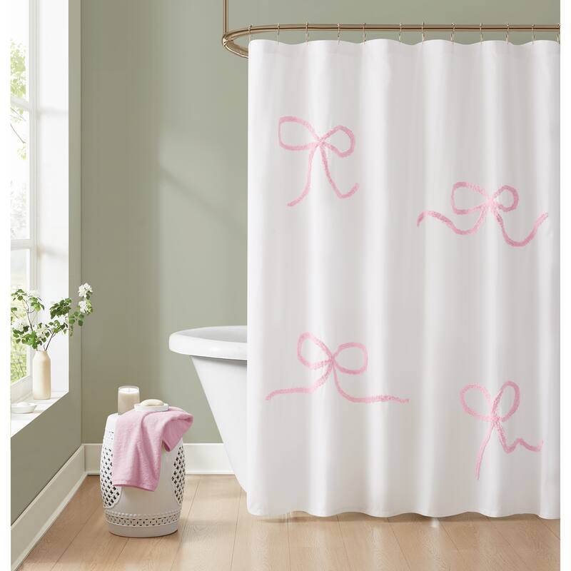 Truly Soft Textured Bow Shower Curtain