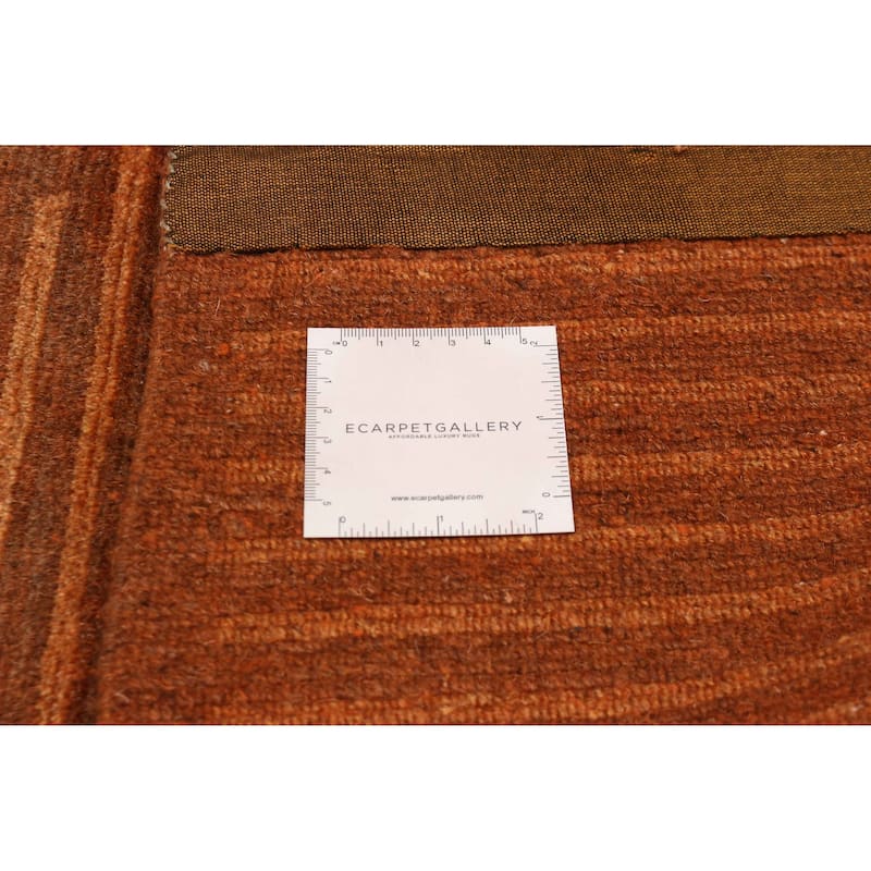 ECARPETGALLERY Hand-knotted Opulence Orange Silk, Wool Rug - 11'6 x 11'4