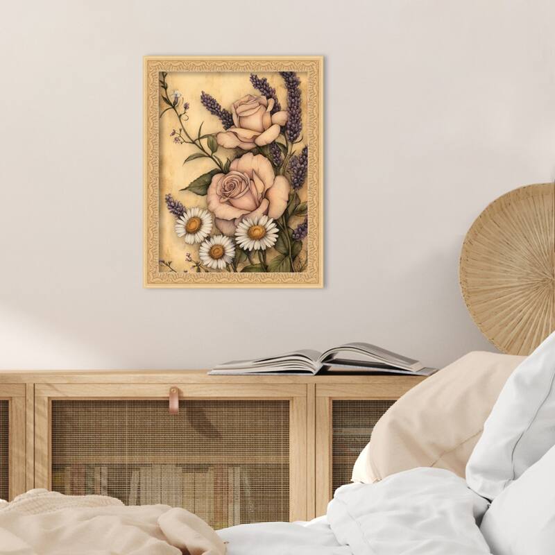 Soft Floral No. 2 by Tradelink inhouse artist Wood Framed Wall Art Print