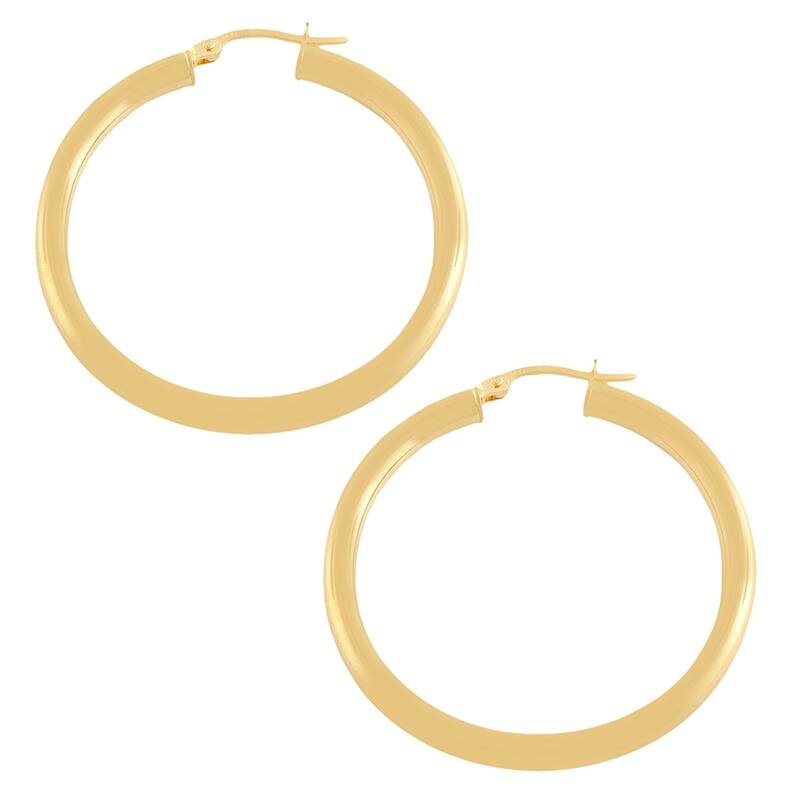 Joelle Collection Hoop Earrings 14K Yellow Gold Earrings 3 x 30 MM 1.25" Inch Yellow Gold Hoops