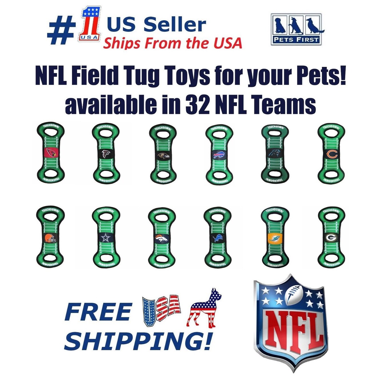 Shop Nfl Football Field Pet Toy For Dogs Cats Heavy Duty