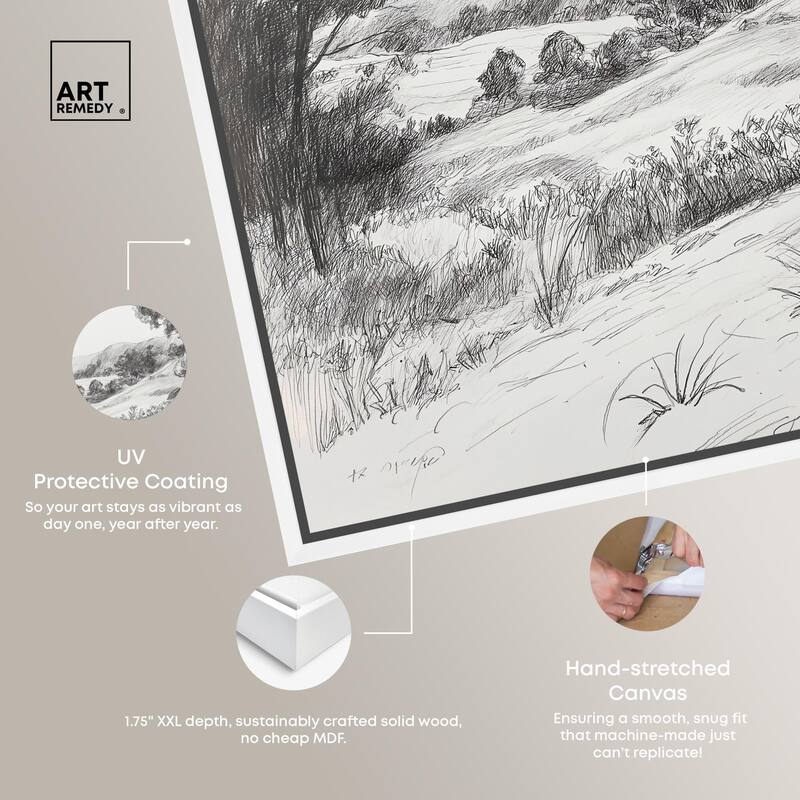 Charcoal Countryside Canvas by Art Remedy