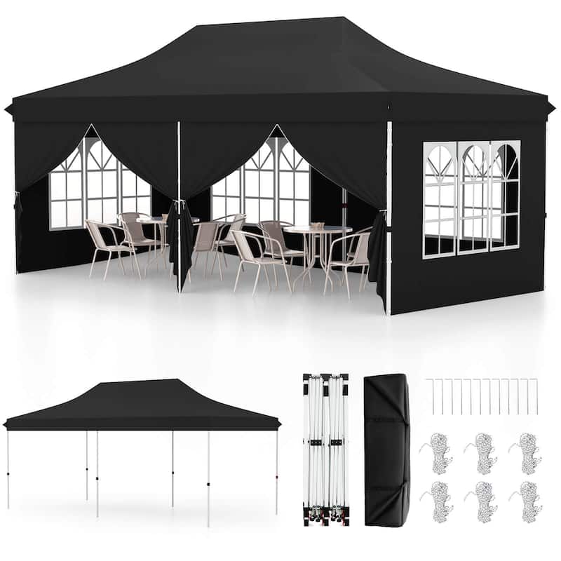 Costway 10 x 20FT Pop up Canopy Outdoor Canopy Tent with 6 Sidewalls - See Details