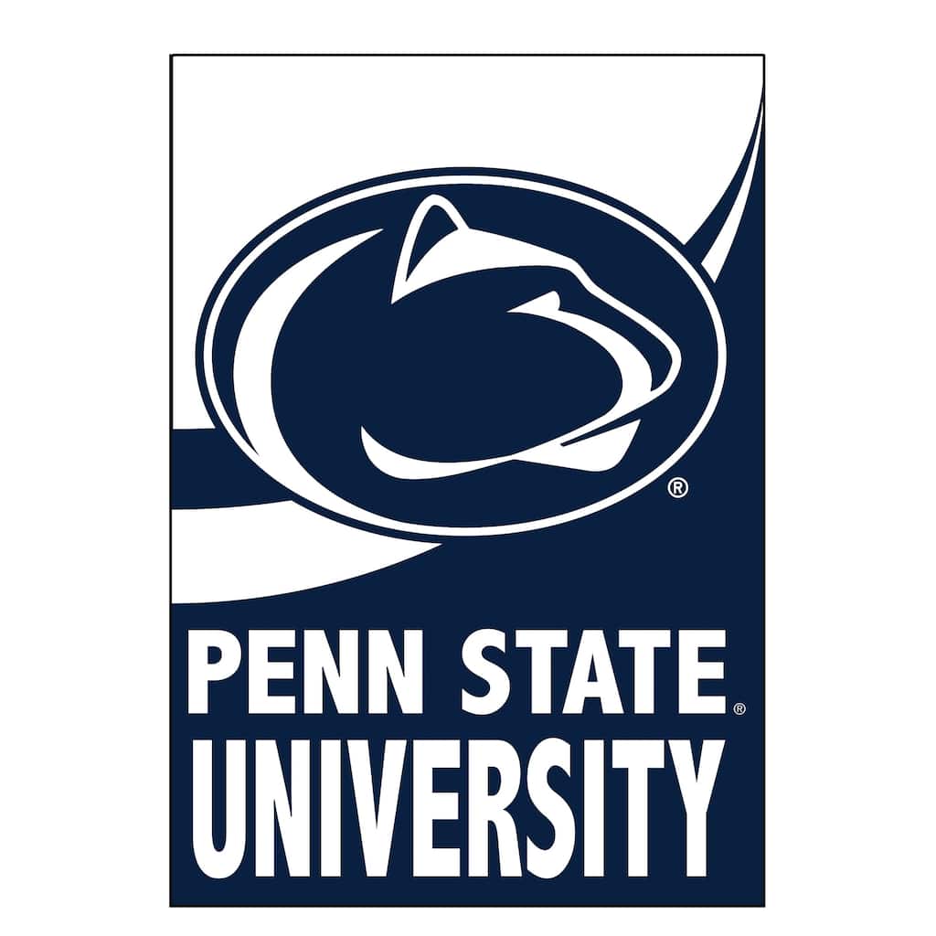 Penn State Burlap Flag House Size
