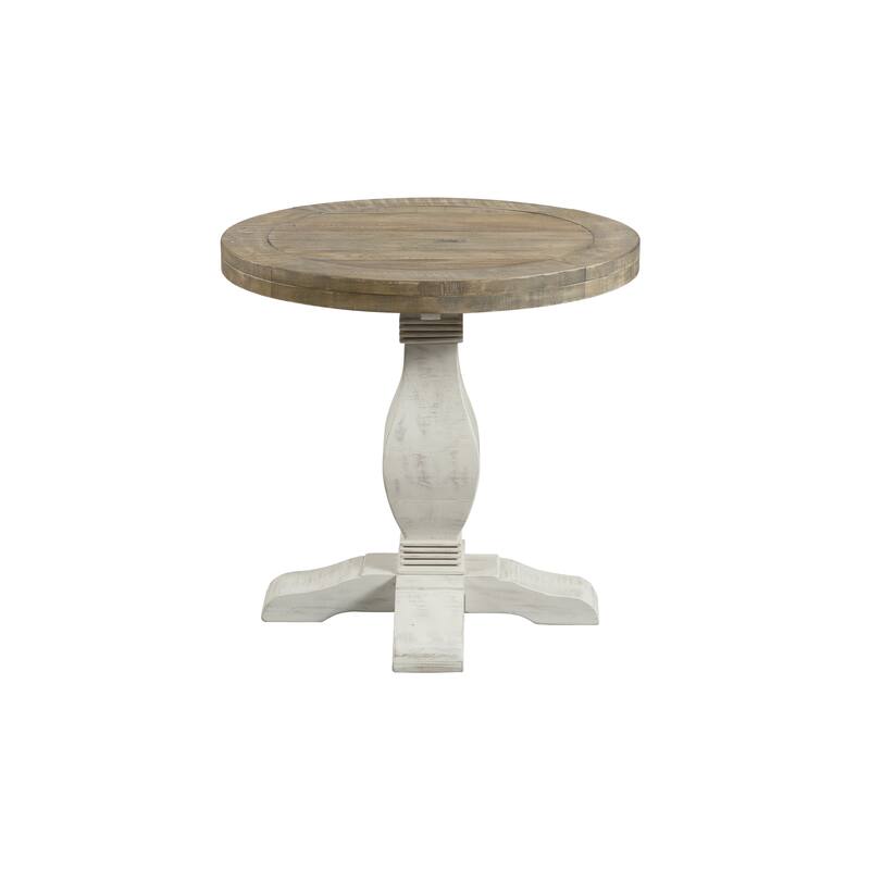 Napa 26" Wide Solid Wood Round Pedestal End Table