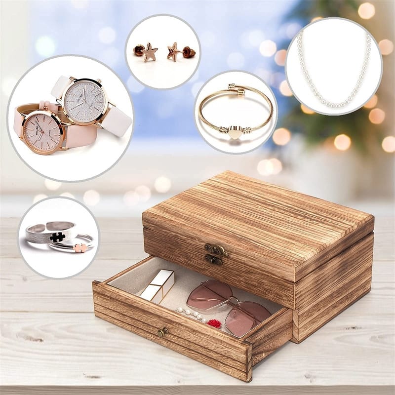 Jewelry Box for Women - 7"D x 10"W x 4.8"H