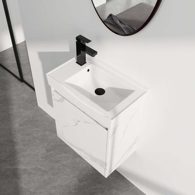 ARTCHIRLY 16/20/24/30/36 Inch Bathroom Vanity With Sink, Floating Bathroom Vanity With Soft Close Door