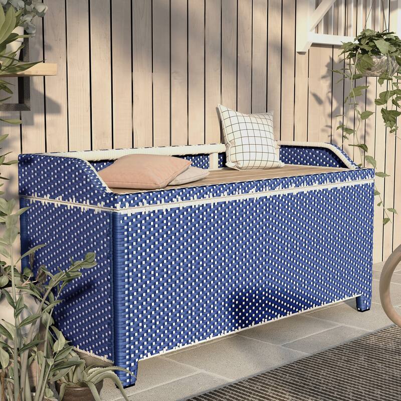 Courtnie Beach Aluminum Outdoor Poolside Storage Bench by Furniture of America