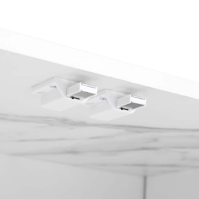 Modern 105" App-Controlled LED TV Stand with Faux Marble Top & Glass Doors